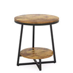 Table d'appoint à 2 niveaux, marron, rectangulaire, usage unique