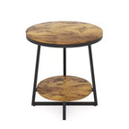 Table d'appoint à 2 niveaux, marron, rectangulaire, usage unique