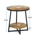 Table d'appoint à 2 niveaux, marron, rectangulaire, usage unique