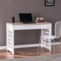 Bureau bicolore, naturel/blanc, simple, avec tiroir