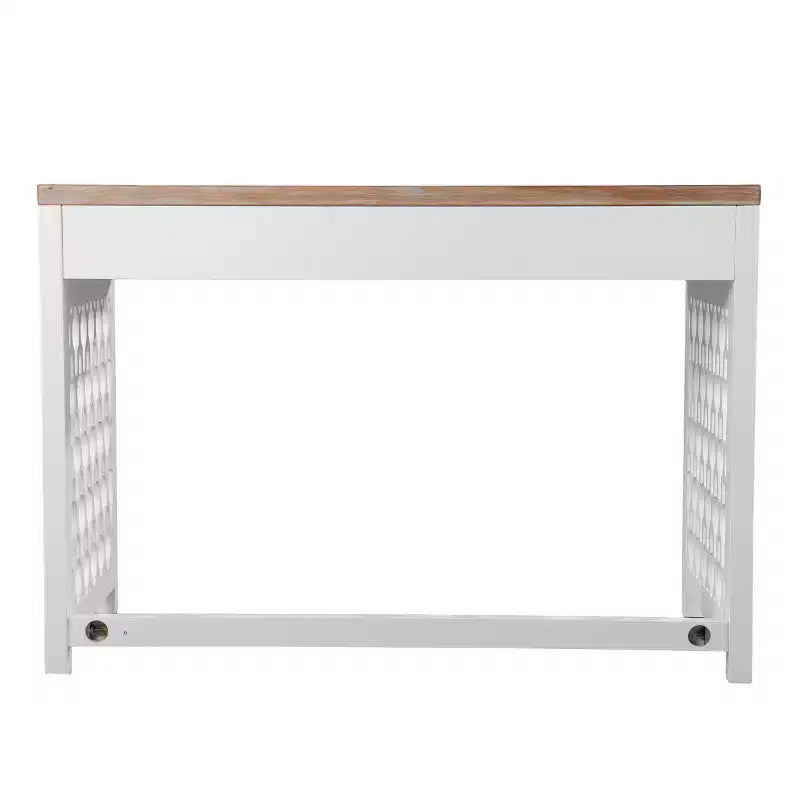 Bureau bicolore, naturel/blanc, simple, avec tiroir