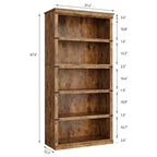 Bibliothèque de ferme à 5 niveaux, blanc antique / marron / gris / chêne foncé / cerisier foncé, 1 personne