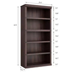 Bibliothèque de ferme à 5 niveaux, blanc antique / marron / gris / chêne foncé / cerisier foncé, 1 personne
