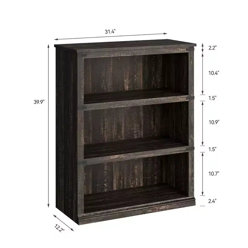 Bibliothèque de ferme à 5 niveaux, blanc antique / marron / gris / chêne foncé / cerisier foncé, 1 personne