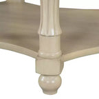 Table basse ovale/ronde marron et beige avec tiroir/porte coulissante, 1 à 4 places