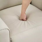 Fauteuil inclinable pivotant et basculant en similicuir beige/marron, une place