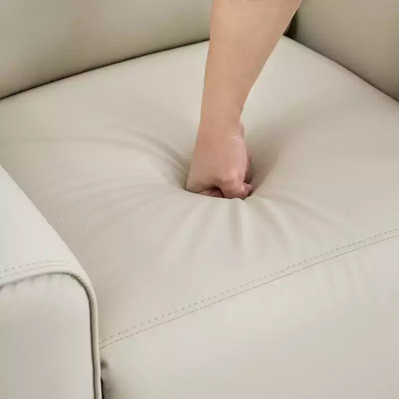Fauteuil inclinable pivotant et basculant en similicuir beige/marron, une place