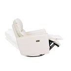 Fauteuil inclinable pivotant et basculant en similicuir beige/marron, une place