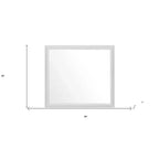 Miroir mural cadre bois blanc, rectangulaire, 1 personne, 35"H x 39"W