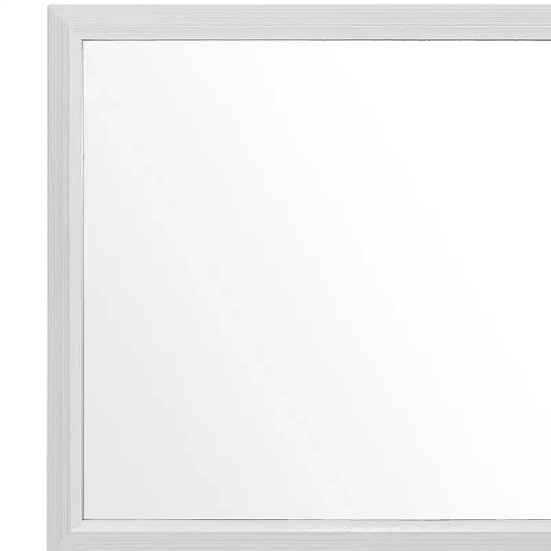 Miroir mural cadre bois blanc, rectangulaire, 1 personne, 35"H x 39"W