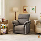Fauteuil inclinable électrique en similicuir PU beige/marron/gris, fauteuil à bascule pivotant à 270°, une place