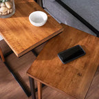 Tables gigognes en C marron, lot de 2