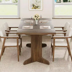 Table de salle à manger rectangulaire de 180 cm, coloris noir/noyer/bois, 6 à 8 places, pieds en bois en forme de C