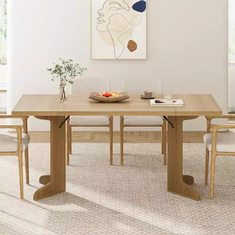 Table de salle à manger rectangulaire de 180 cm, coloris noir/noyer/bois, 6 à 8 places, pieds en bois en forme de C