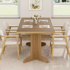 Table de salle à manger rectangulaire de 180 cm, coloris noir/noyer/bois, 6 à 8 places, pieds en bois en forme de C