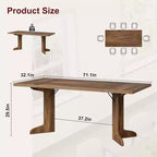 Table de salle à manger rectangulaire de 180 cm, coloris noir/noyer/bois, 6 à 8 places, pieds en bois en forme de C