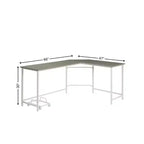 Bureau d'angle en L gris et blanc, 1 personne