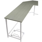 Bureau d'angle en L gris et blanc, 1 personne