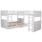 Lit mezzanine triple Okak avec rangement, lits superposés peu encombrants avec 2 tiroirs et aire de jeux en dessous, lits mezzanine hauts pour enfants et adolescents