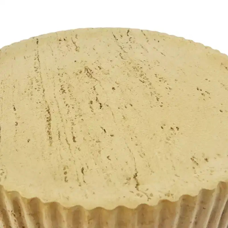 Table d'appoint cylindrique MGO, aspect bois, couleur marron antique