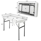 Table glacière pliante portable Karl Home Party de 4 pi avec jupe assortie amovible et tuyau de vidange
