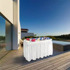 Table glacière pliante portable Karl Home Party de 4 pi avec jupe assortie amovible et tuyau de vidange