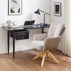 Chaise de bureau pivotante en tissu, multicolore, une place
