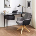 Chaise de bureau pivotante en tissu, multicolore, une place