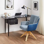 Chaise de bureau pivotante en tissu, multicolore, une place