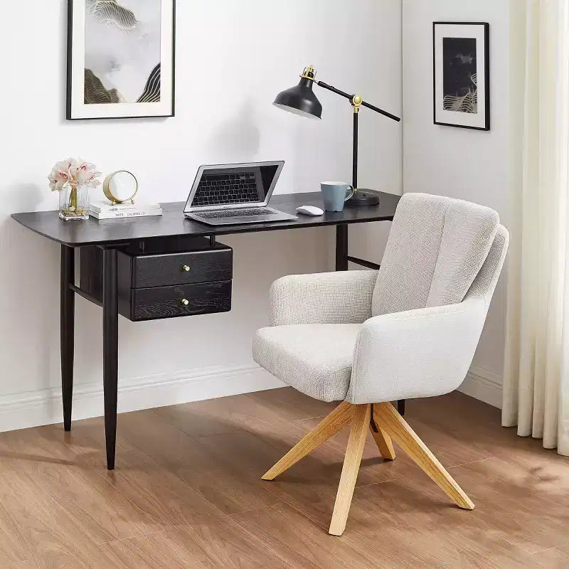 Chaise de bureau pivotante en tissu, multicolore, une place