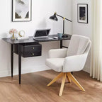 Chaise de bureau pivotante en tissu, multicolore, une place