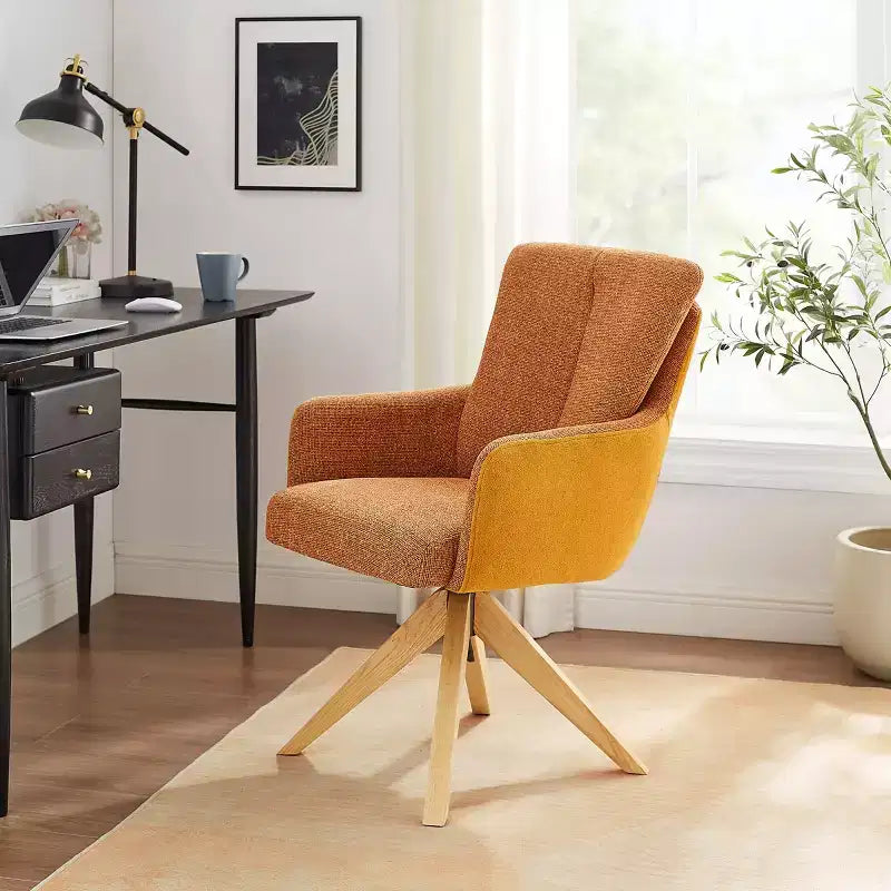 Chaise de bureau pivotante en tissu, multicolore, une place