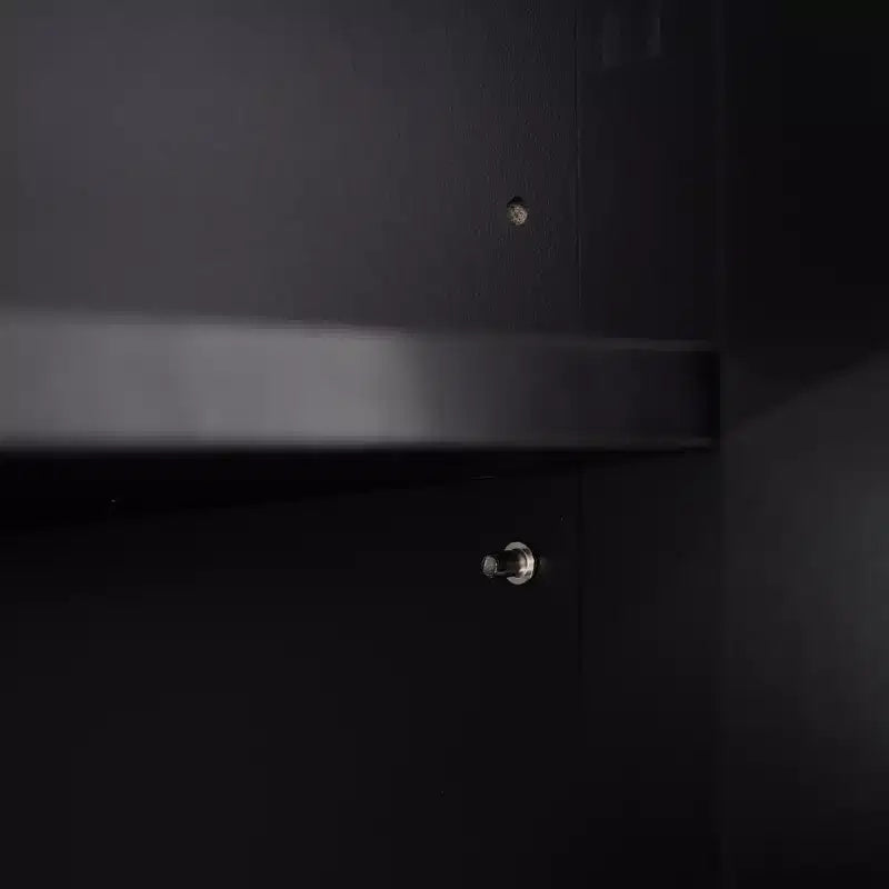 Meuble de rangement blanc autonome avec portes vitrées, 3 tiroirs et étagères réglables, montage par 1 personne