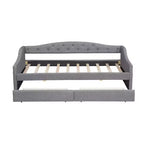 Lit de repos capitonné Twin XL avec lumières LED, Beige / Gris, 1 personne