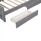 Lit de repos capitonné Twin XL avec lumières LED, Beige / Gris, 1 personne