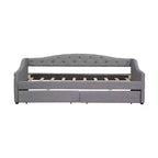 Lit de repos capitonné Twin XL avec lumières LED, Beige / Gris, 1 personne