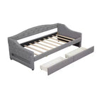 Lit de repos capitonné Twin XL avec lumières LED, Beige / Gris, 1 personne