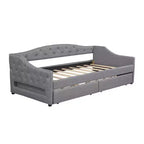 Lit de repos capitonné Twin XL avec lumières LED, Beige / Gris, 1 personne