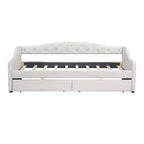 Lit de repos capitonné Twin XL avec lumières LED, Beige / Gris, 1 personne