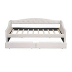 Lit de repos capitonné Twin XL avec lumières LED, Beige / Gris, 1 personne