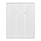 Lit escamotable mural Queen gris/blanc avec armoire de rangement, 1 personne