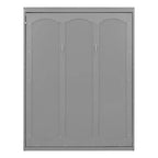 Lit escamotable mural Queen gris/blanc avec armoire de rangement, 1 personne
