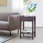 Table de chevet Karl Home 1 tiroir en MDF marron de 46 cm de large