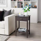 Table de chevet Karl Home 1 tiroir en MDF marron de 46 cm de large