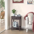 Table de chevet Karl Home 1 tiroir en MDF marron de 46 cm de large