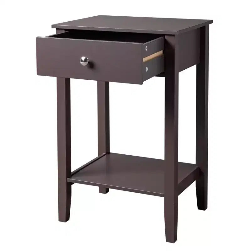 Table de chevet Karl Home 1 tiroir en MDF marron de 46 cm de large