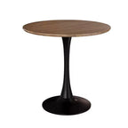 Table à manger ronde marron, pied central, 2 à 4 places