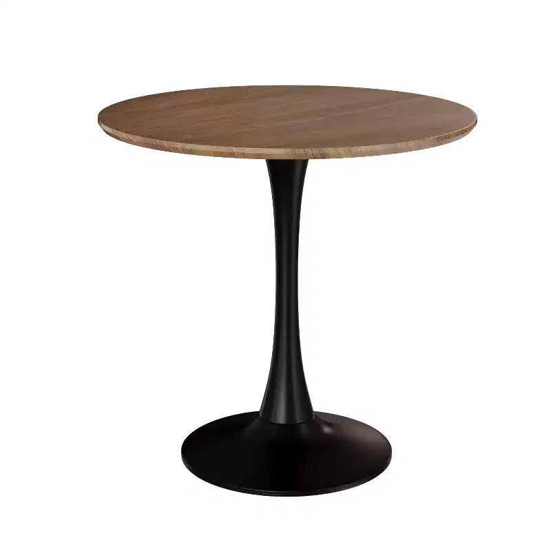 Table à manger ronde marron, pied central, 2 à 4 places