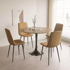 Table à manger ronde marron, pied central, 2 à 4 places