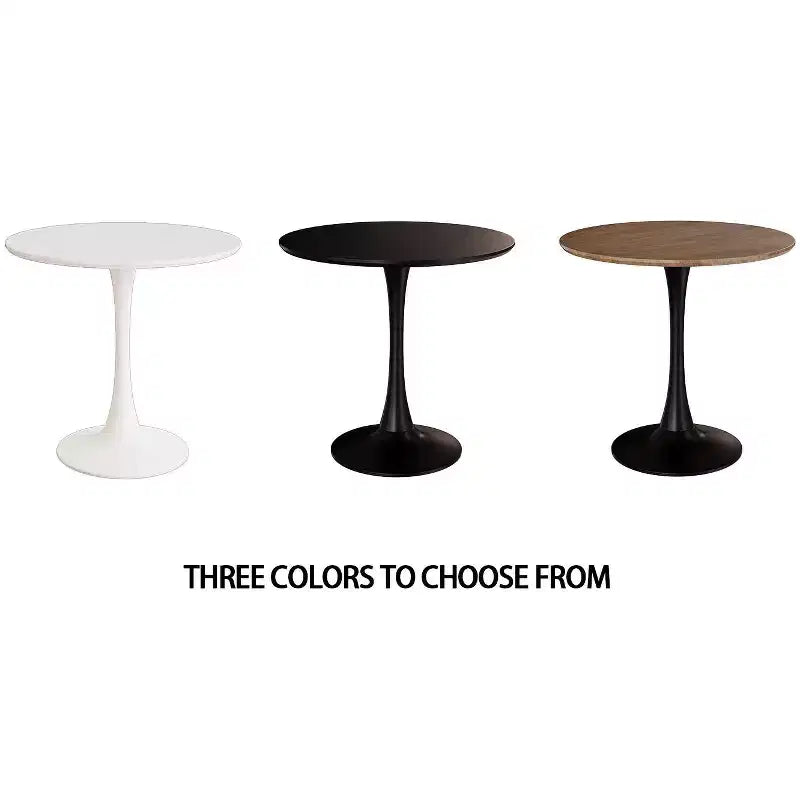 Table à manger ronde marron, pied central, 2 à 4 places